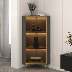 Simple Solid Wood Corner Cabinet, Corner Storage Cabinet, Light Luxury Door Storage Cabinet, Dining Room Storage Cabinet, Living Room Floor-Standing Triangular Cabinet