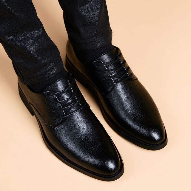 Pointed Leather Shoes Large Size Increased Lether Shoes Casual Shoes Business Men Leather Shoes