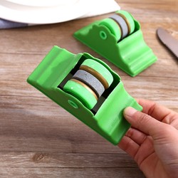 Free Shipping Household Knife Sharpener Kitchen Gadget Practical Round Quick Sharpening Stone with Base Sharpening Tool