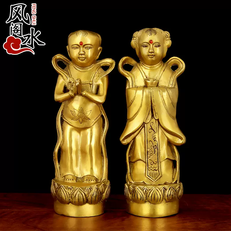 30％OFF】 純銅 金童玉女仏像 招財風水置物3 | www.tuttavia.eu