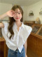French sleeveless white shirt for women in summer new high-end design niche loose temperament waist-hugging short top