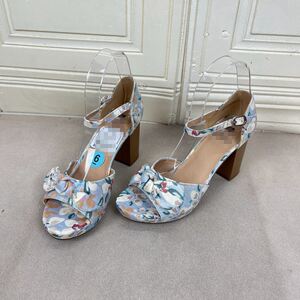 
Lady Shoes foreign trade original women's shoes fashionable round toe thick bottom bow thick heel one-word buckle fashion sandals