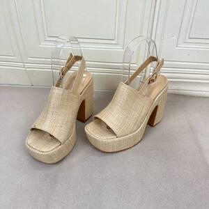 
Lady Shoes foreign trade original factory women's shoes new fashion square toe solid color thick sole thick high heel fashion sandals