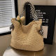 Lazy style large capacity straw woven bag for women in summer 2025 new seaside vacation woven bag versatile one-shoulder underarm bag