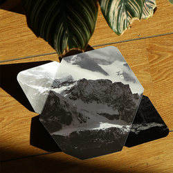 Original Petal-Style Snow Mountain Letter Paper, Niche Birthday Wedding Postcard, Artistic Black Small Piece of Seawater