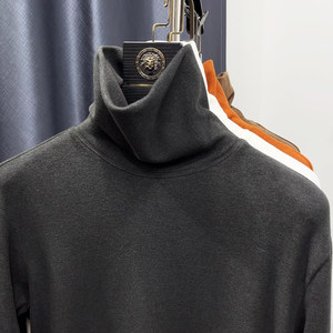 加绒加厚男士高领打底衫澳绒保暖内搭德绒修身V灰色双面绒长袖T恤