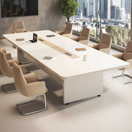Large conference table long table simple modern office workbench conference room negotiation reception office desk and chair combination