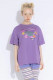 American retro love letters niche purple T-shirt for women short-sleeved loose slim heavy pure cotton round neck summer big tee