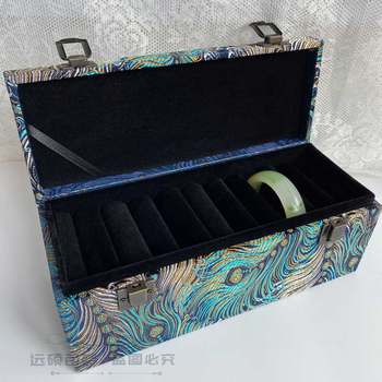 Red brocade bracelet gold and silver storage box retro pattern