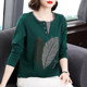 Mom pure cotton long-sleeved T-shirt for women 2025 spring and autumn new style middle-aged and elderly large-size tops wear fashionable base shirt
