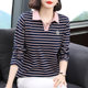 Mom Spring and Autumn Clothing 2025 new autumn clothes wear pure cotton long-sleeved T-shirt for women, middle-aged and elderly tops polo base shirt
