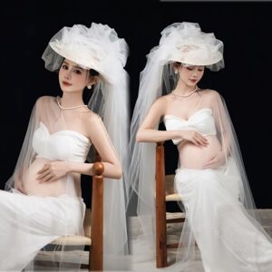 
Photo studio new style pregnant women photo clothing French style pure lust style big belly photo indoor pregnant mom photo photography at home