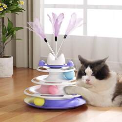 Cat Toys for Self-Entertainment, Cat Teaser Wand, Cat Pet Toys, Cat Spinning Ball, Mouse Toy, Kitten Supplies Collection