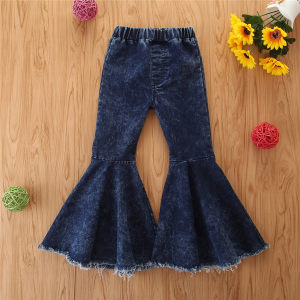 
Muyu maternal and infant children's clothing, summer fashionable European and American children's jeans, spring and autumn children's versatile bell-bottoms, trendy children's fashion