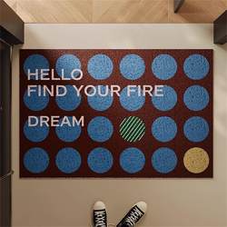 Medieval-Style Entrance Door Mat for Home Use, Dirt-Scraping Foot Mat for the Front Door, Simple and High-End Silk Loop Dust-Removing Non-Slip Carpet