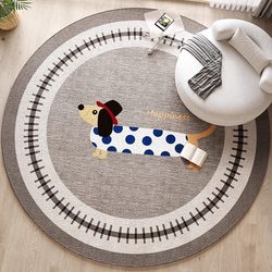 Round floor mat study bedroom bedside hanging basket foot mat
