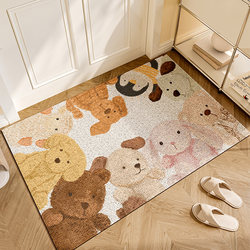 Silk Loop Floor Mat, Entrance Door Carpet, Cute Cartoon Design, Non-Slip Doormat for Home Entrance, Dirt-Scraping, Can Be Cut to Size