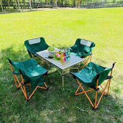 Casual Moon Chair for Outdoor Camping, Picnic, and Leisure, Foldable and Easy to Store, Portable Folding Table and Chair Set