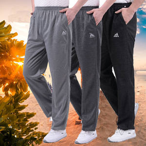 Summer thin, middle -aged and elderly sports pants men's pine tight waist casual pants high waist tube men's pants dad men's trousers