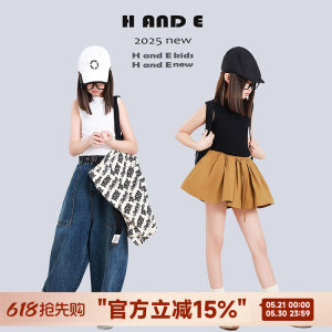 
H AND E original children's clothing 2026 summer new black and white sleeveless vest top pure cotton versatile girls