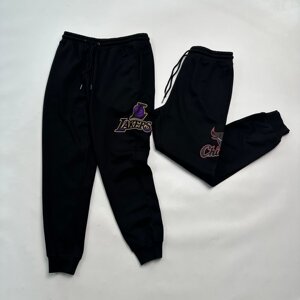 
North American FEX version of American basketball men's velvet sweatpants, 10,000-needle embroidery team logo, cinch and small feet, slim fit