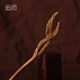 Golden nanmu hairpin wooden original antique wooden hairpin wooden wrapped carved wisteria flower ancient costume gift to girlfriend