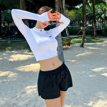 
Surfer women's split long-sleeved swimsuit, sun protection, quick-drying wetsuit, vacation casual jellyfish suit, snorkeling beach swimsuit