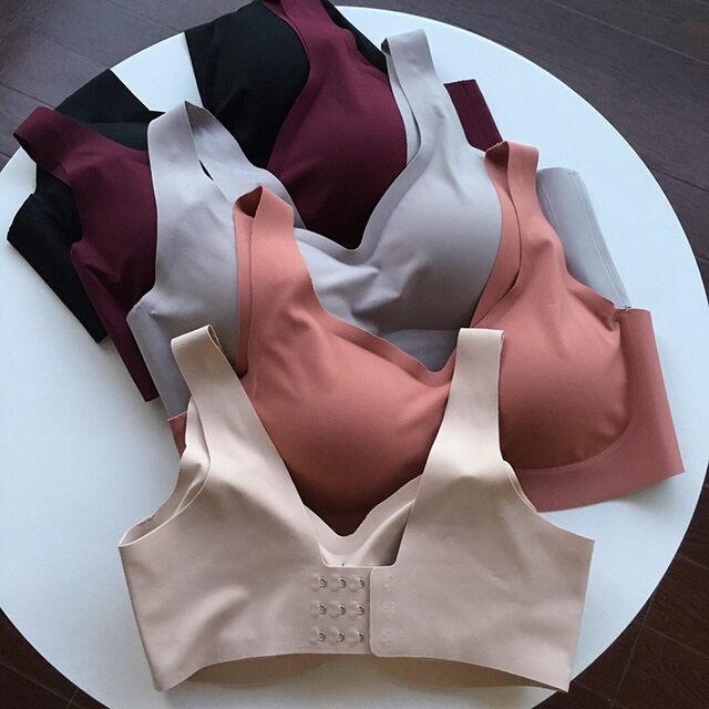 New Japanese Supplement traceless steel ring-free large-size bra deep V gather invisible breasted sports safety underwear 918