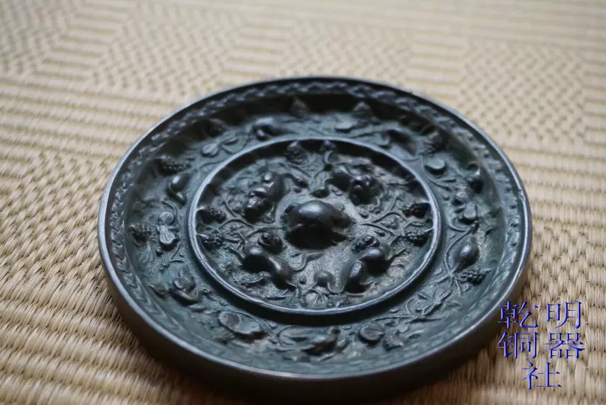 唐代海兽葡萄纹铜镜大尺寸仿古海马青铜镜装饰摆件艺术品礼品-Taobao