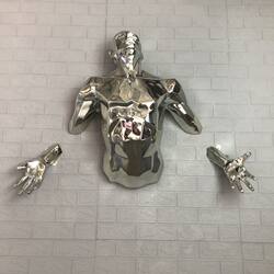 Fiberglass Sculpture, Simple Home Decor, Creative Wall-Penetrating Figure Wall Decoration, Hanging Bar and Club Wall Soft Decoration, Hot Sale