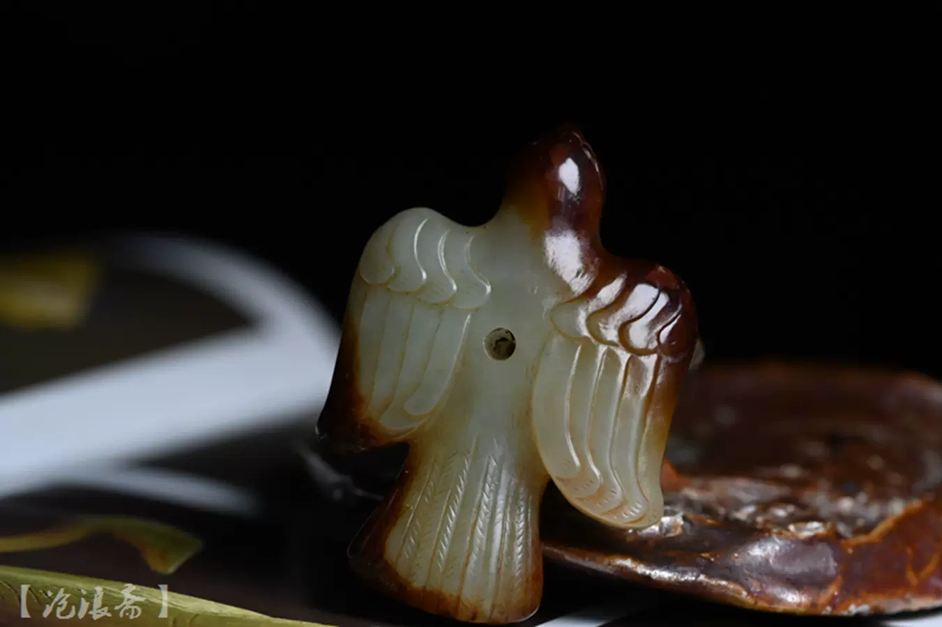 本物保証 天然古翡翠 浮彫 螭龍紋 玉璧 根付 玉佩 貴重 本物保証