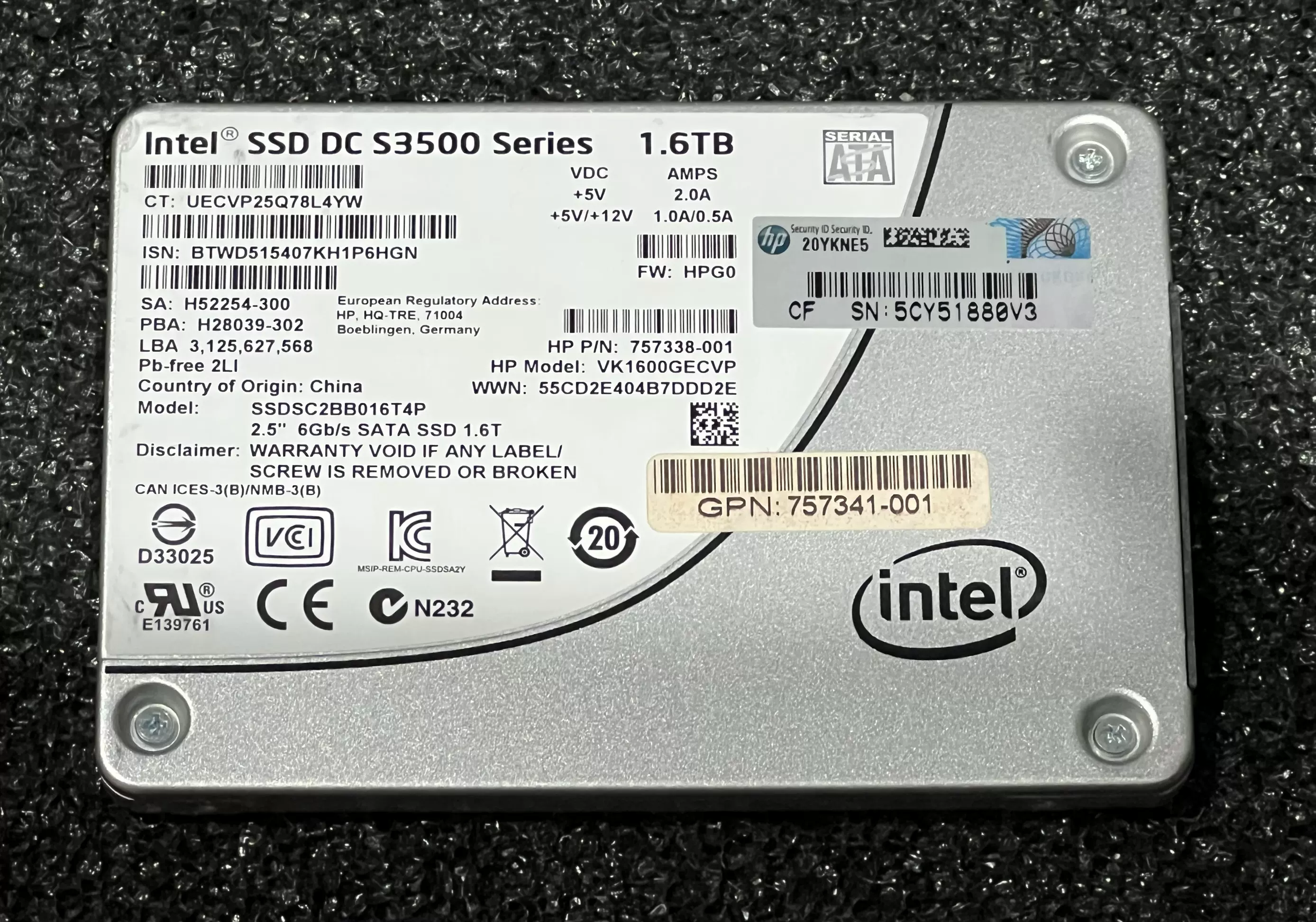 Intel惠普版Intel DC S3500