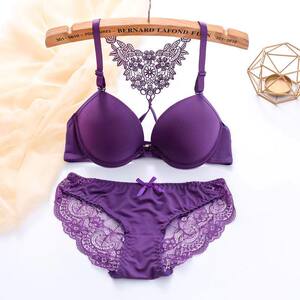 
Magnetic front buckle beautiful back lingerie women's suit sexy small breasts gathered bra lace butterfly with steel rings ladies bra
