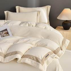 Light Luxury and High-End Milk Velvet Four-Piece Set, Thickened Bed Sheet and Duvet Cover, Winter Warm Double-Sided Coral Velvet Bedding