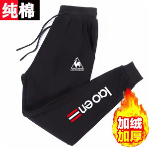 French big male chicken cotton cotton men's sports casual pants long size plus velvet thickened pumping foot pants tide brand
