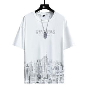 
[4 pieces] Ice silk short-sleeved T-shirt for men 2025 new summer American half-sleeved T-shirt loose tops for men