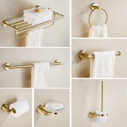 Anju Famous Craftsman French Brushed Gold All-Copper Towel and Bath Towel Rack, Clothes Hook, Bathroom Hardware Set