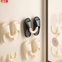 Bathroom Suction Cup Slipper Rack, No-Drill Bathroom Storage Rack, Wall-Mounted Drain Rack for Toilet, Shoe Storage Organizer