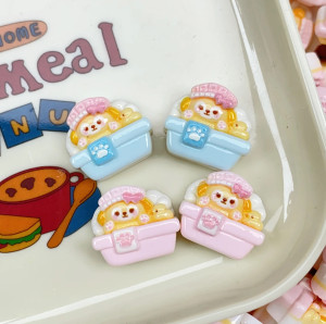 
Cake bubble bath diy cream glue mobile phone case cartoon cute resin accessories handmade hairpin keychain jewelry