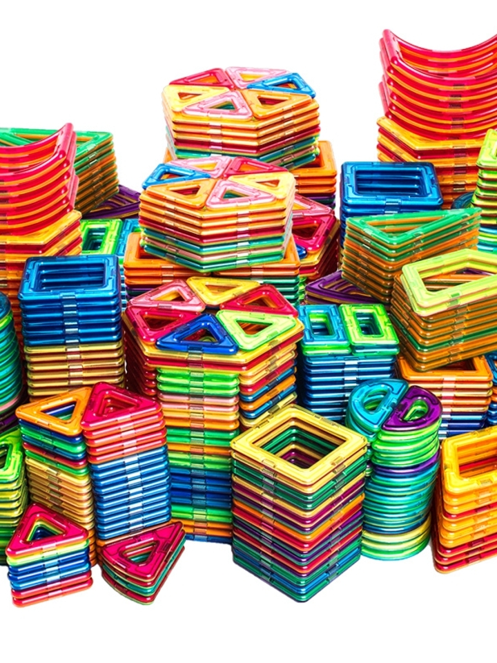粉涩母磁力片积木儿童纯磁铁石玩具多功能