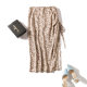 Side pleated pumping tie side split retro small shattered long A -shaped thin half skirt bag hip skirt female summer
