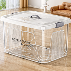 Transparent Storage Box with Large Capacity, Extra Thick Plastic Wardrobe Storage Box for Clothes, Toys, and Organizing Items