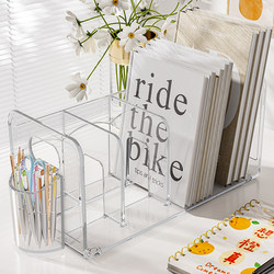Desktop Book Stand Bookshelf Storage Box Books Office Workstation Desk File Acrylic Storage Shelf Divider