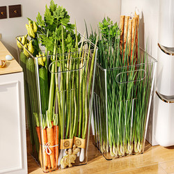Multifunctional Green Onion Storage Container, Transparent Household Storage Rack for Onions, Ginger, and Garlic, Large Capacity Organizer for Kitchen Ingredients