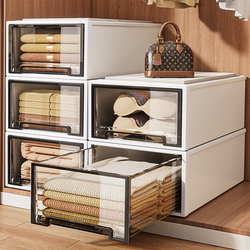 Drawer-Style Storage Box for Home Use, Transparent and Thickened Organizing Box, Clothing Wardrobe Storage Box, Plastic Storage Cabinet for Clothes