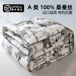 Silk Quilt 100% Mulberry Silk Spring and Autumn Quilt Genuine Air-Conditioning Quilt Student Dormitory Quilt All-Cotton Quilt Core Thickened Winter Quilt