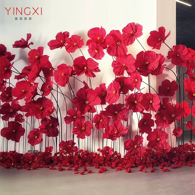 春夏新品节日布置大型活动婚礼背景墙商场美陈橱窗喜庆装饰