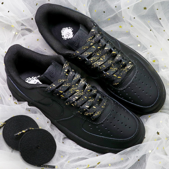 Cordones Air Force 1 - Negro y Blanco, Mezcla Premium de Algodón