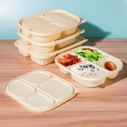 Disposable Lunch Boxes, Biodegradable Corn Starch Lunch Boxes, Lunch Boxes with Compartments, Microwaveable Takeout Packaging Boxes
