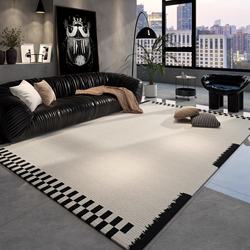 Cream-Style Living Room Carpet, Bedroom Simple Non-Slip Bedside Rug, Washable and Wipeable, Home Sofa Coffee Table Floor Mat, Full Coverage